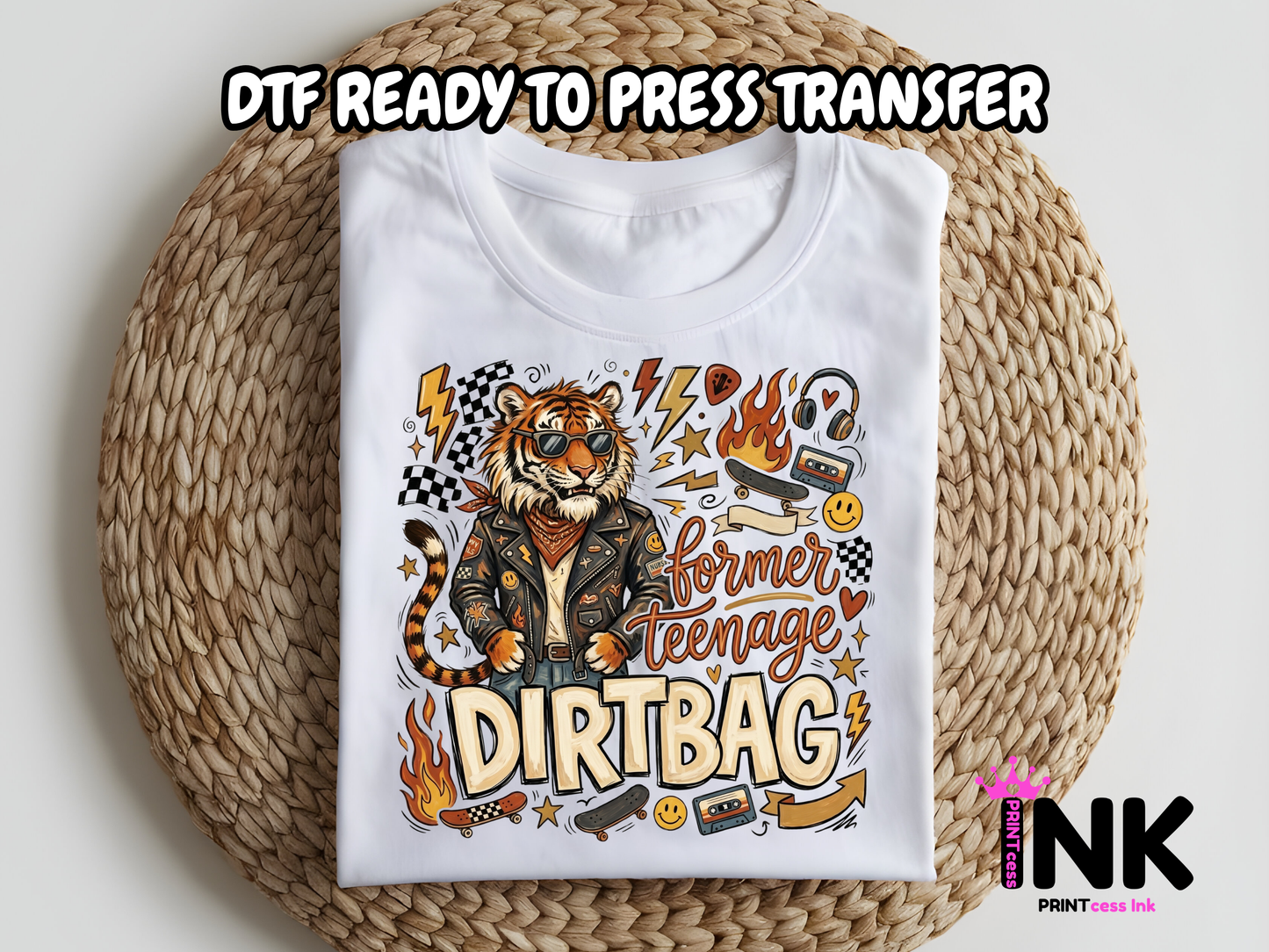 Dirtbag -DTF101685- T-Shirt Transfer | Ready to Press | DIY Heat Transfer for Clothing, Hoodies, Sweatshirt