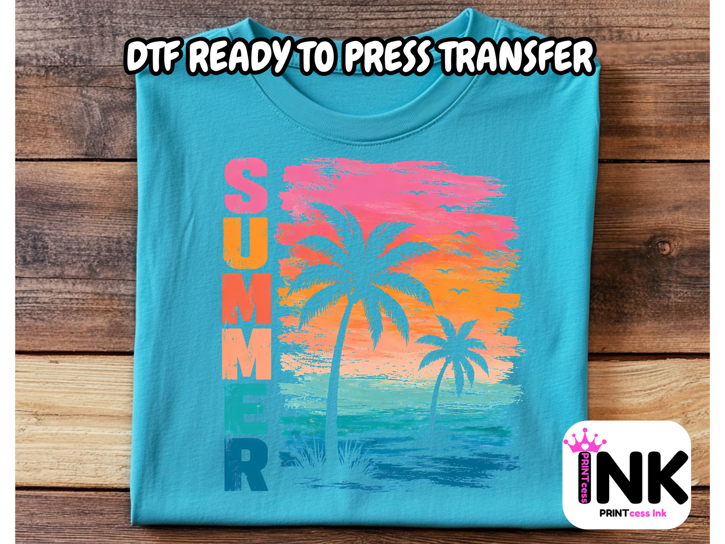 Summer -DTF101692- T-Shirt Transfer | Ready to Press | DIY Heat Transfer for Clothing, Hoodies, Sweatshirt