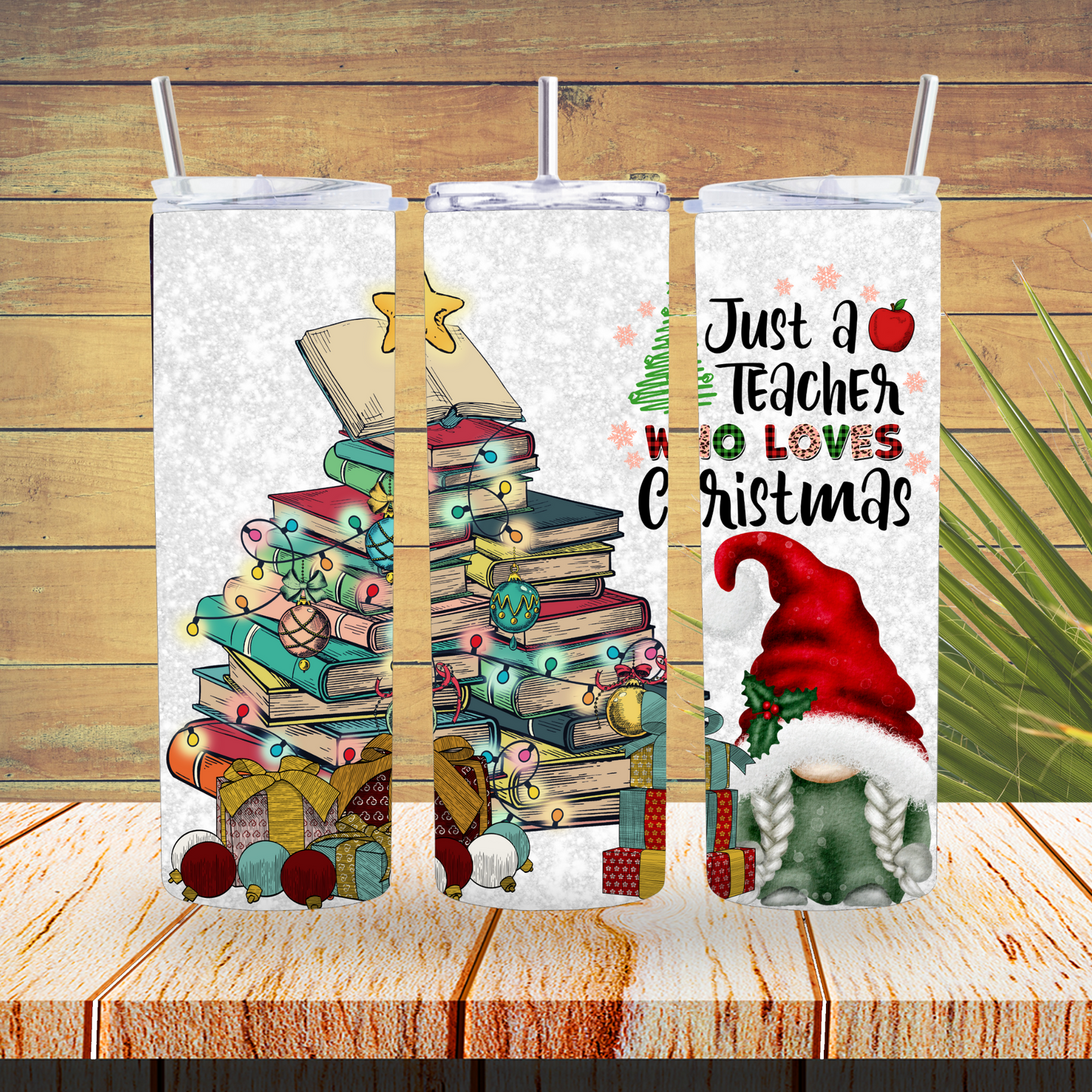 Ready to Use - Sublimation or Vinyl Tumbler Wraps  - Christmas Gnome - TW100469