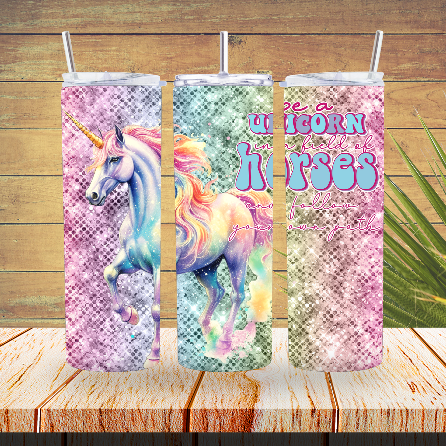 Ready to Use - Sublimation or Vinyl Tumbler Wraps  - Be A Unicorn - TW100481