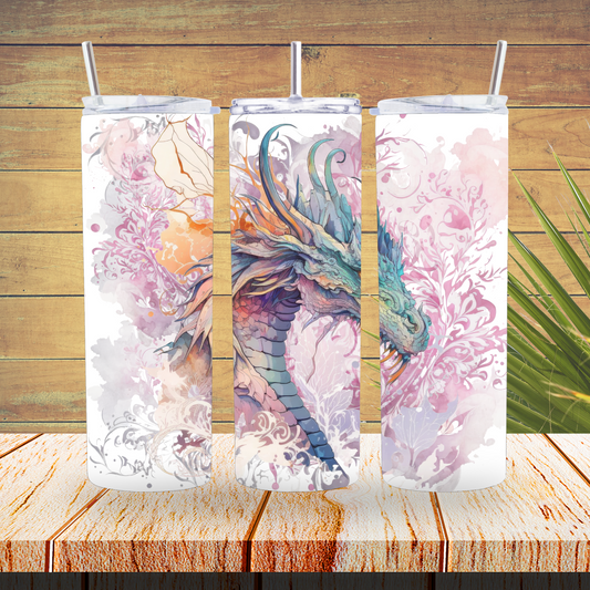 Vinyl Tumbler Wraps  - Watercolour Dragon- TW100487