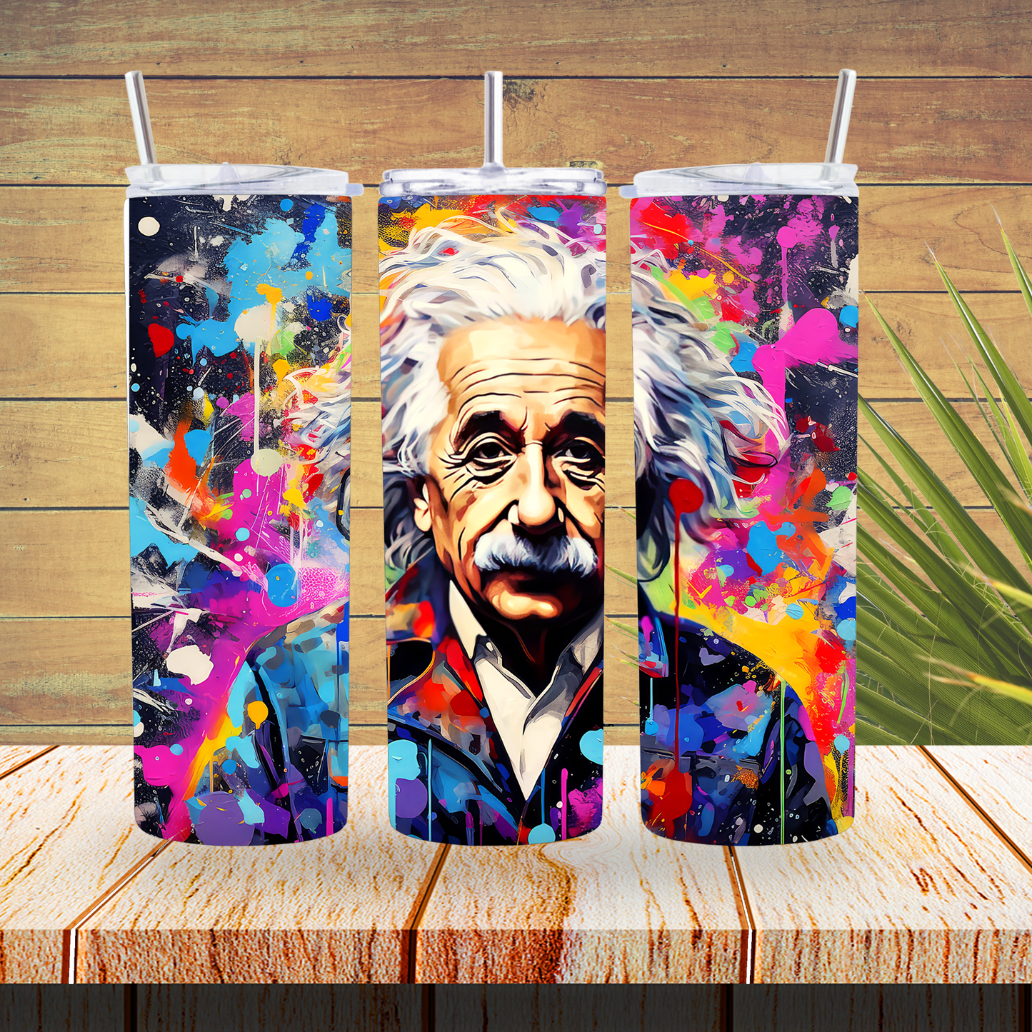 Ready to Use - Sublimation or Vinyl Tumbler Wraps  - Graffiti Einstein- TW100591