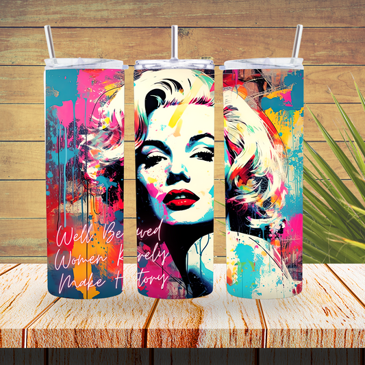 Ready to Use - Sublimation or Vinyl Tumbler Wraps  - Graffiti Marilyn- TW100592