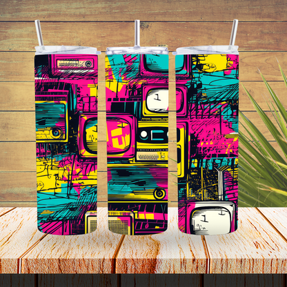 Ready to Use - Sublimation or Vinyl Tumbler Wraps  - Graffiti 90's - TW100598