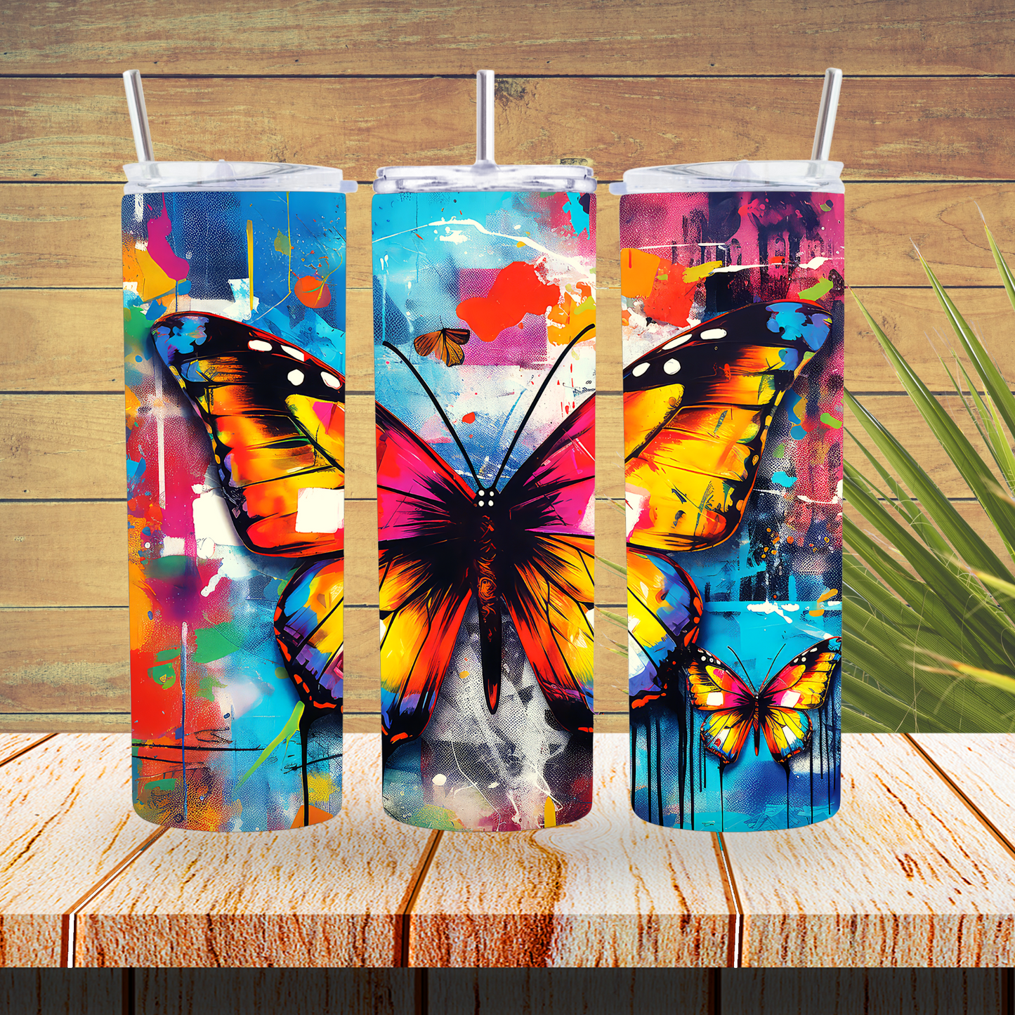 Ready to Print - Sublimation or Vinyl Tumbler Wraps  - Butterfly - TW100599