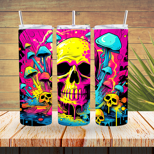 Ready to Use - Sublimation or Vinyl Tumbler Wraps  - Graffiti Skulls - TW100604