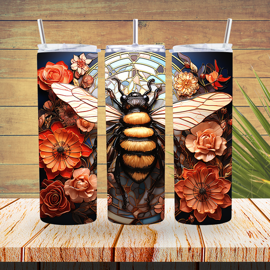 Ready to Use - Sublimation or Vinyl - Tumbler Wraps  - 3D Bee - TW100614