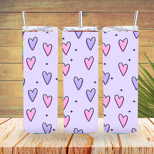 Vinyl Tumbler Wraps  - Hearts - TW100219