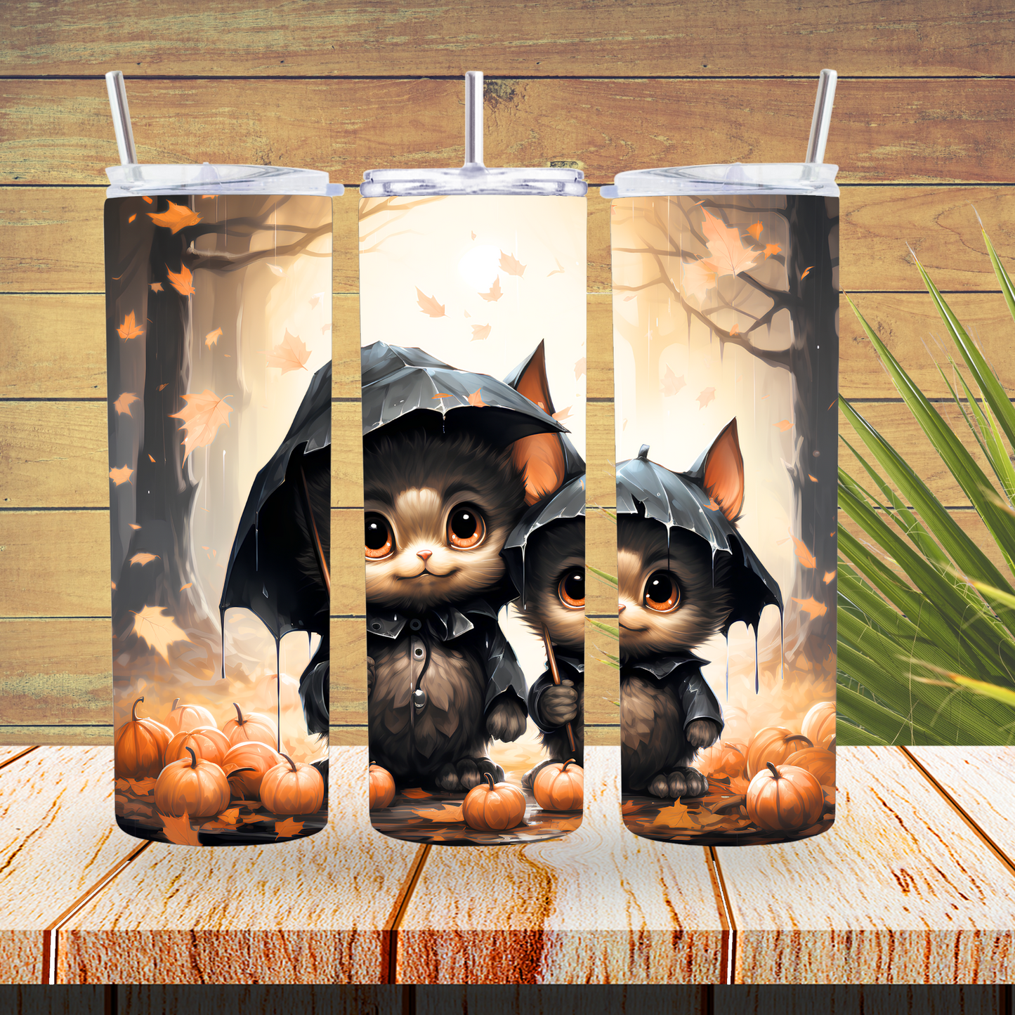 Ready to Use - Sublimation or Vinyl Tumbler Wraps  - Bat Cats - TW100268