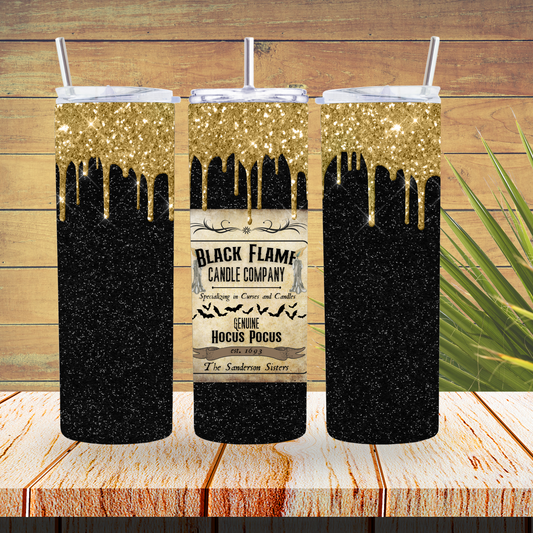 Ready to Use - Sublimation or Vinyl Tumbler Wraps  - Black Flame - TW100276