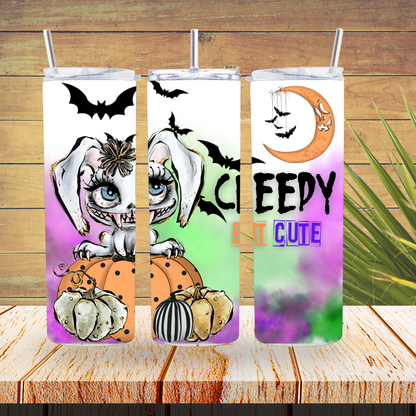 Ready to Use - Sublimation or Vinyl Tumbler Wraps  - Creepy Cute - TW100289