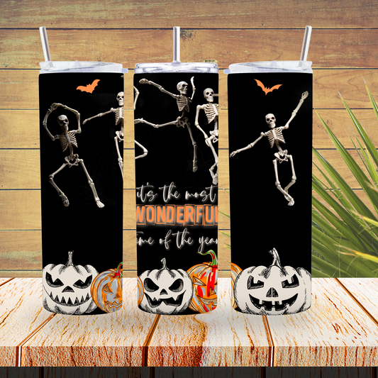 Ready to Use - Sublimation or Vinyl Tumbler Wraps  - Dancing Skeletons - TW100290