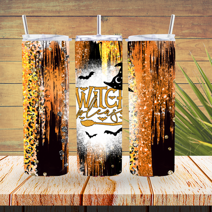 Ready to Use - Sublimation or Vinyl Tumbler Wraps  - Fall Witch - TW100294