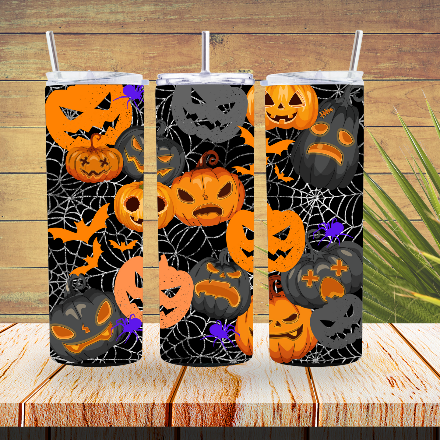 Vinyl Tumbler Wraps  - Halloween Pumpkins - TW100320