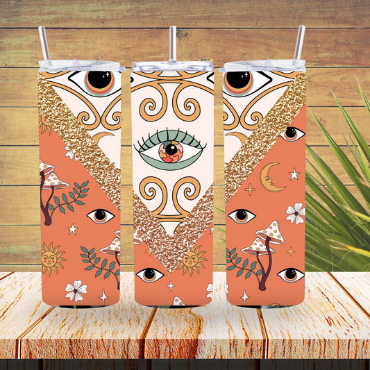 Ready to Use - Sublimation or Vinyl Tumbler Wraps  - Eyes V Split- TW100385