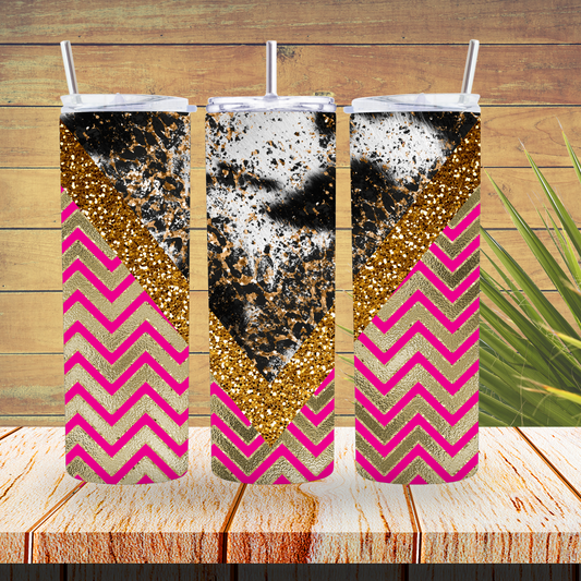 Vinyl Tumbler Wraps  - Pink Cow V Split- TW100393