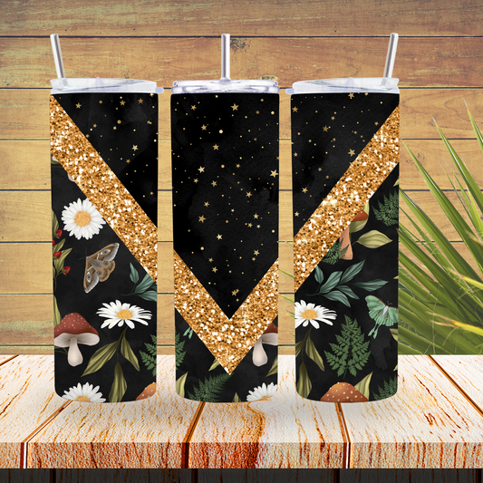 Ready to Use - Sublimation or Vinyl Tumbler Wraps  - Floral V Split- TW100404