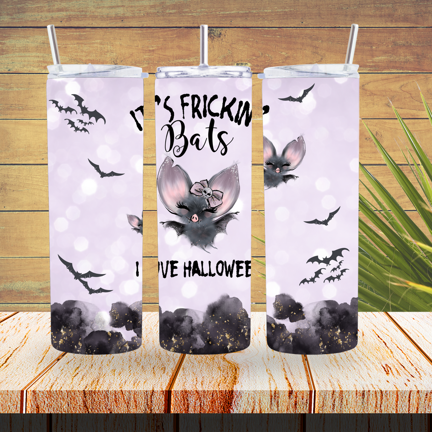 Ready to Use - Sublimation or Vinyl Tumbler Wraps  - Bats Halloween - TW100424