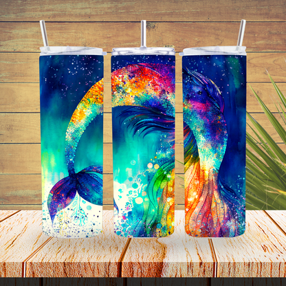 Ready to Print - Sublimation or Vinyl Tumbler Wraps  - Alcohol Ink Tail- TW100455