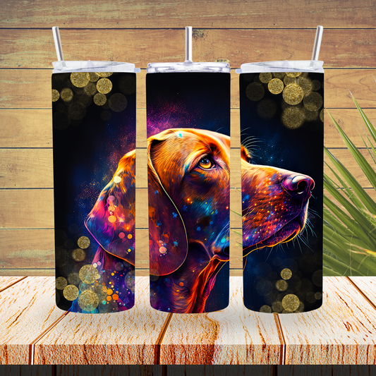 Ready to Use - Sublimation or Vinyl Tumbler Wraps  - Alcohol Ink Dog- TW100456