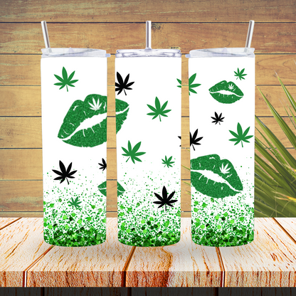 Vinyl Tumbler Wraps  - Weed Lips - TW100509