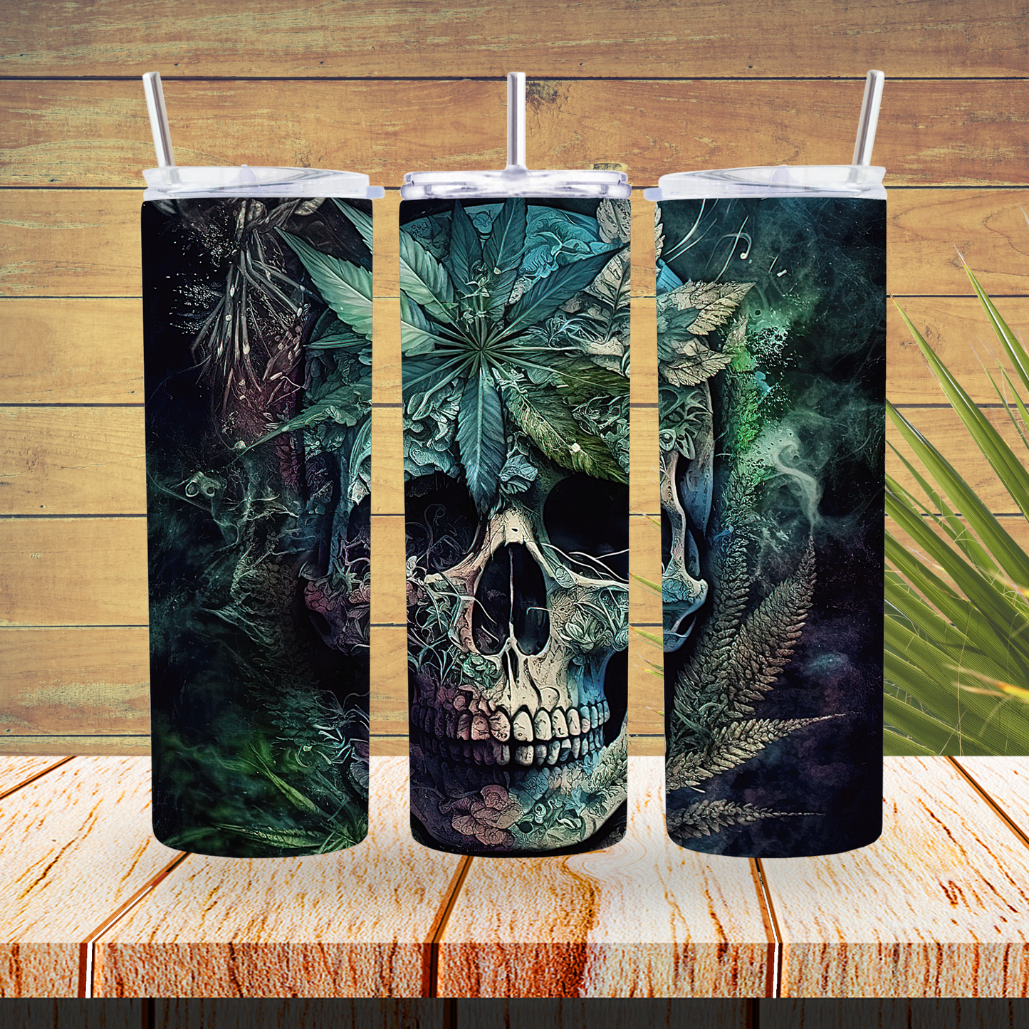 Vinyl Tumbler Wraps  - Weed Skulls - TW100512