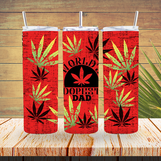 Ready to Use - Sublimation or Vinyl Tumbler Wraps  - Dopest Dad - TW100515