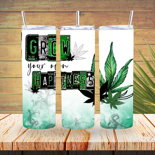 Ready to Use - Sublimation or Vinyl Tumbler Wraps  - Grow your Own Happiness - TW100517