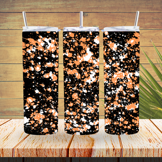 Vinyl Tumbler Wraps  - Orange Black Splash - TW100537