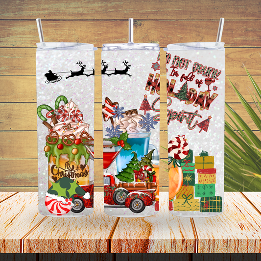 Ready to Use - Tumbler Wraps - Vinyl or Sublimation - Holiday Spirit - TW100671