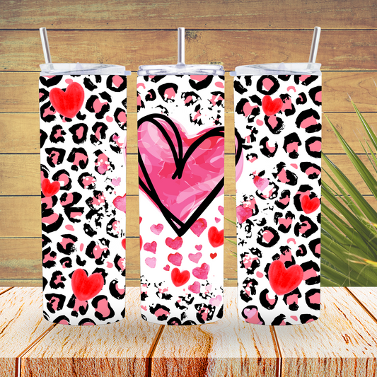 Ready to Use - Tumbler Wraps - Vinyl or Sublimation - Hearts - TW100686