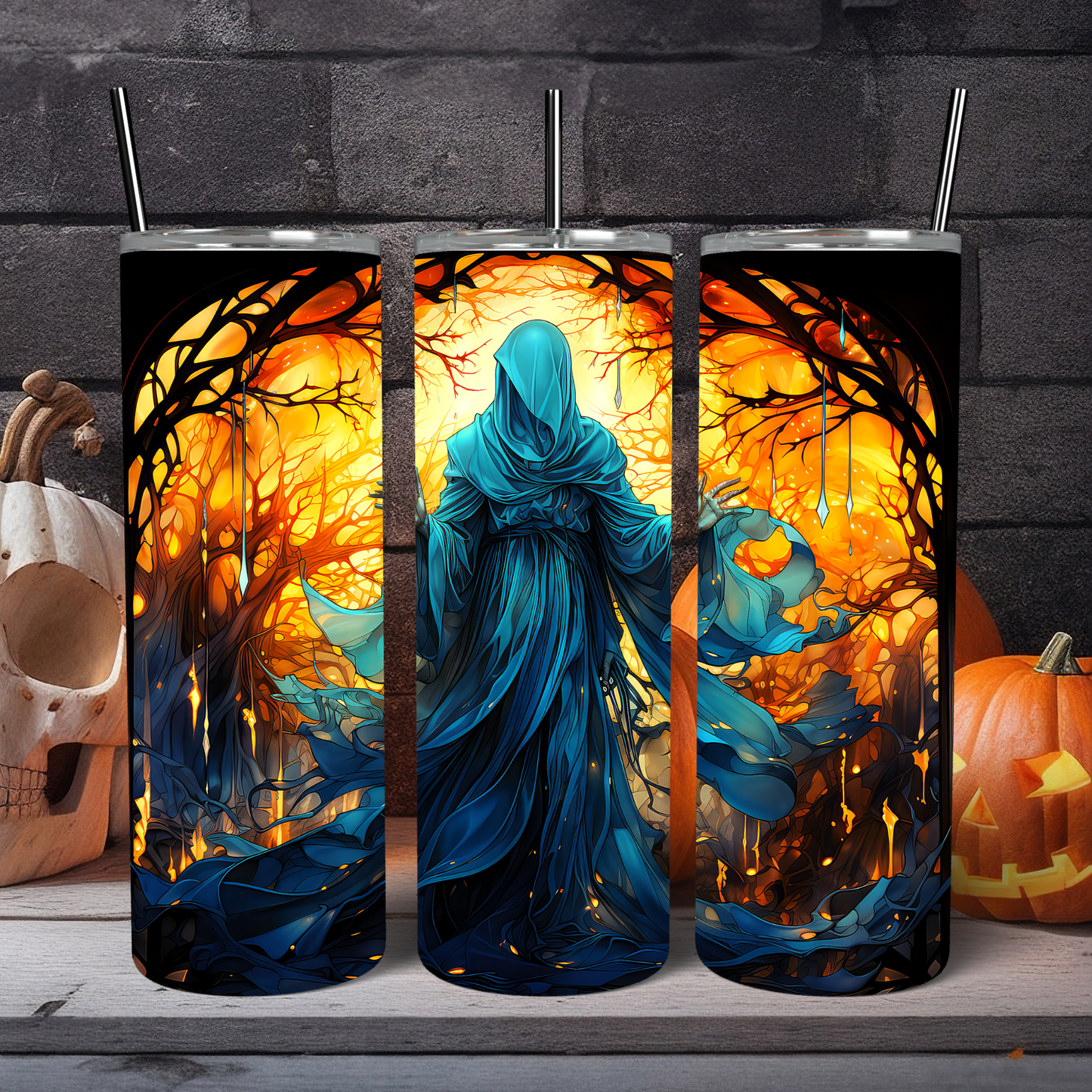 Ready to Use - Tumbler Wraps - Vinyl or Sublimation - Halloween - TW100849