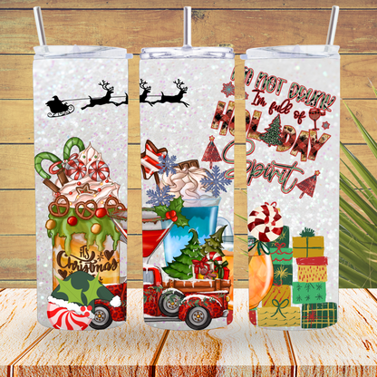 Ready to Use - Tumbler Wraps - Vinyl or Sublimation - Holiday Spirit - TW100884