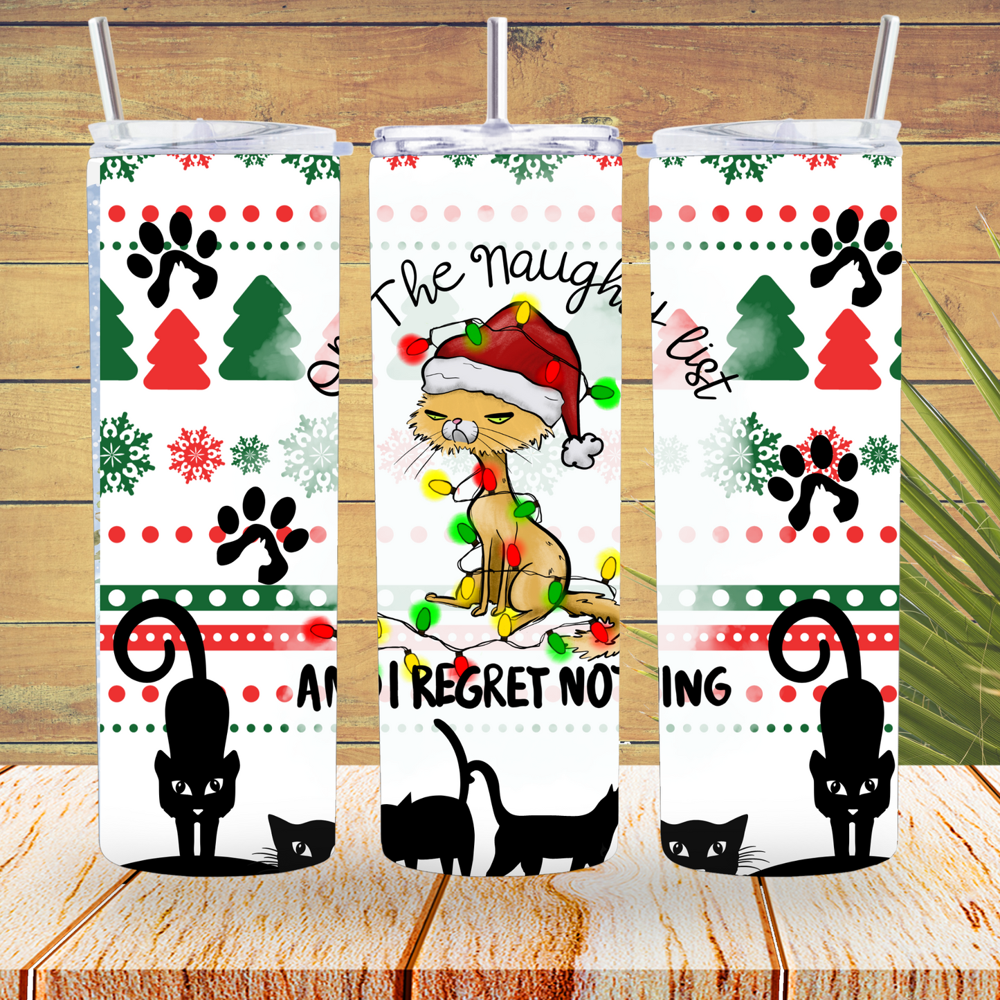 Ready to Use - Tumbler Wraps - Vinyl or Sublimation - Regret Nothing - TW100890