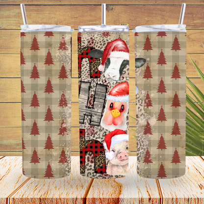 Ready to Use - Tumbler Wraps - Vinyl or Sublimation - Ho Ho Ho - TW100897