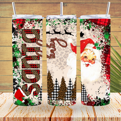 Ready to Use - Tumbler Wraps - Vinyl or Sublimation - Santa Baby - TW100900