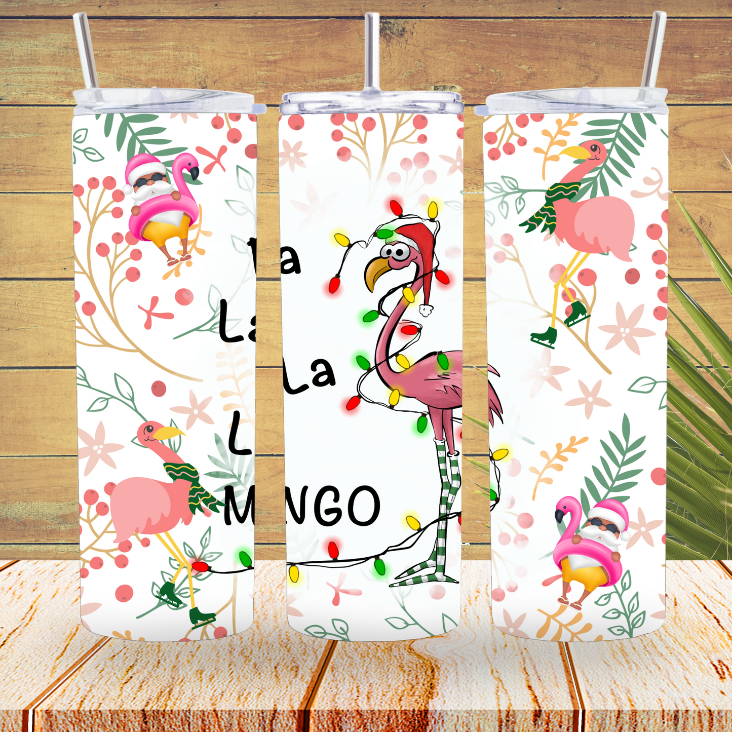 Ready to Use - Tumbler Wraps - Vinyl or Sublimation - Flamingo - TW100909