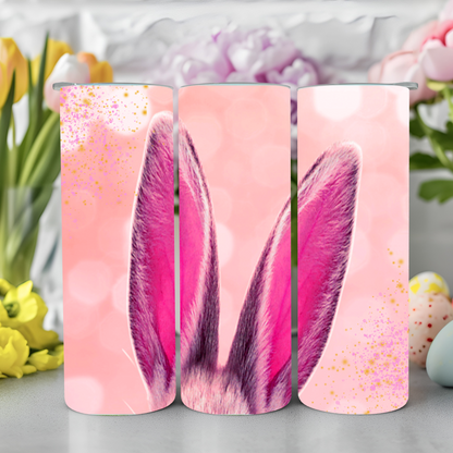 Ready to Use - Tumbler Wraps - Vinyl or Sublimation - Pink Bunny - TW100947