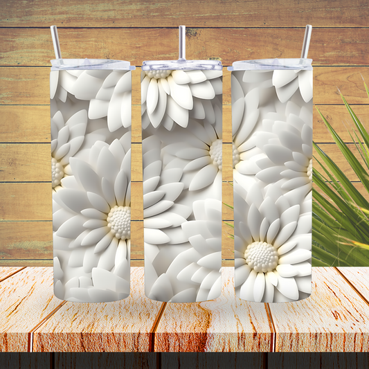 Tumbler Wraps  - 3D Flowers - TW100126 - Cutey K Blanks