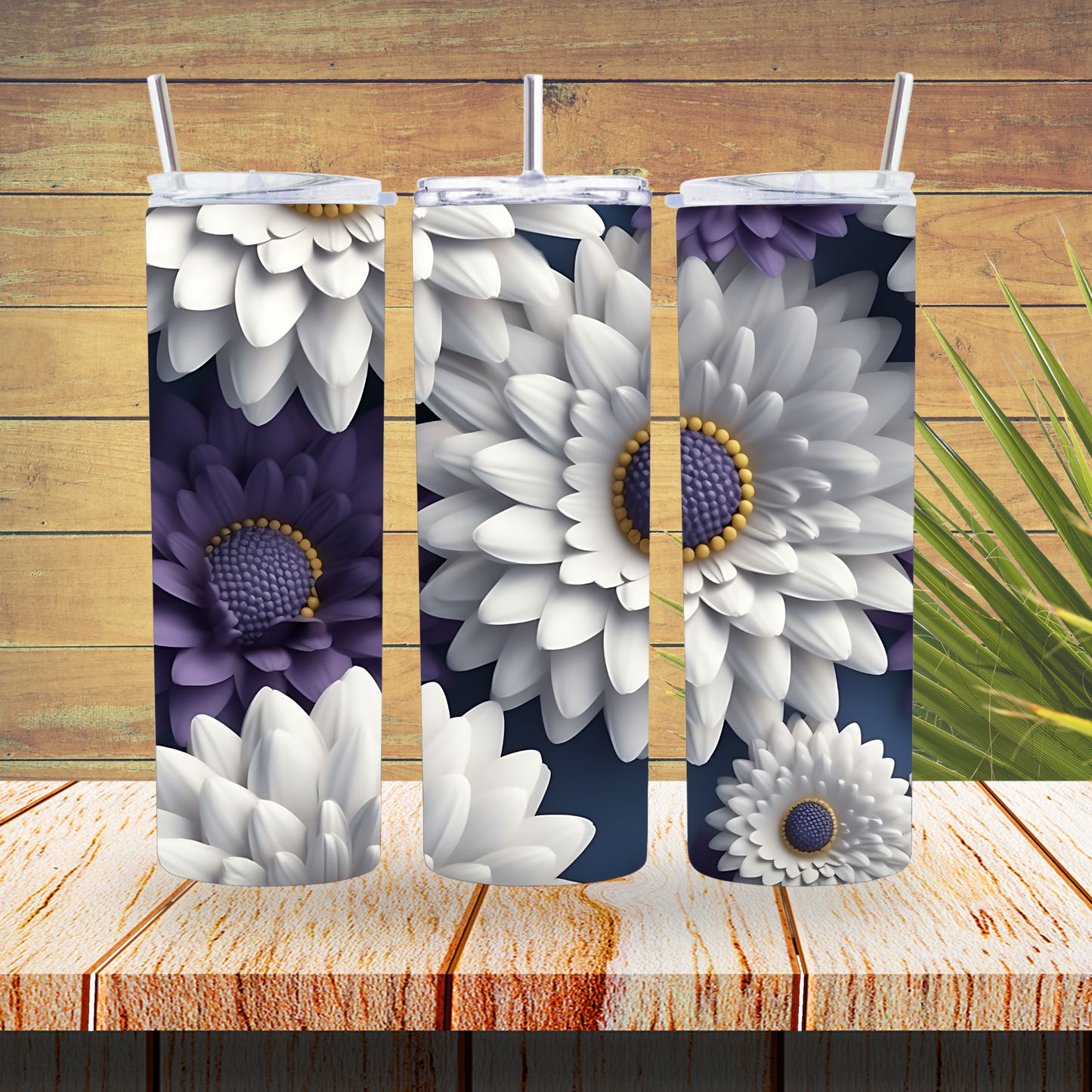 Tumbler Wraps  - 3D Flowers - TW100127 - Cutey K Blanks