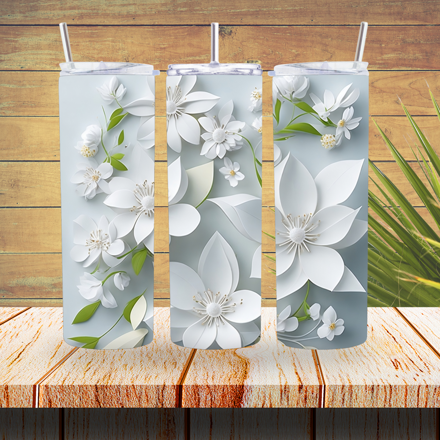 Tumbler Wraps  - 3D Flowers - TW100128 - Cutey K Blanks