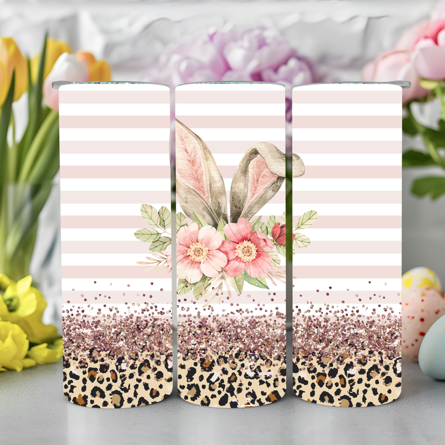 Ready to Use - Tumbler Wraps - Vinyl or Sublimation - Easter Ears - TW100950