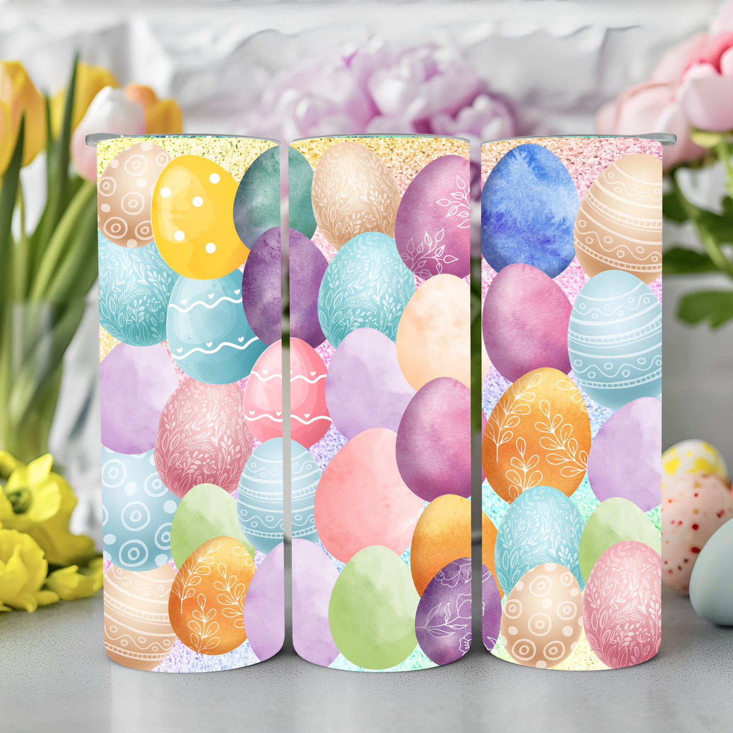 Ready to Use - Tumbler Wraps - Vinyl or Sublimation - Easter Eggs - TW100955