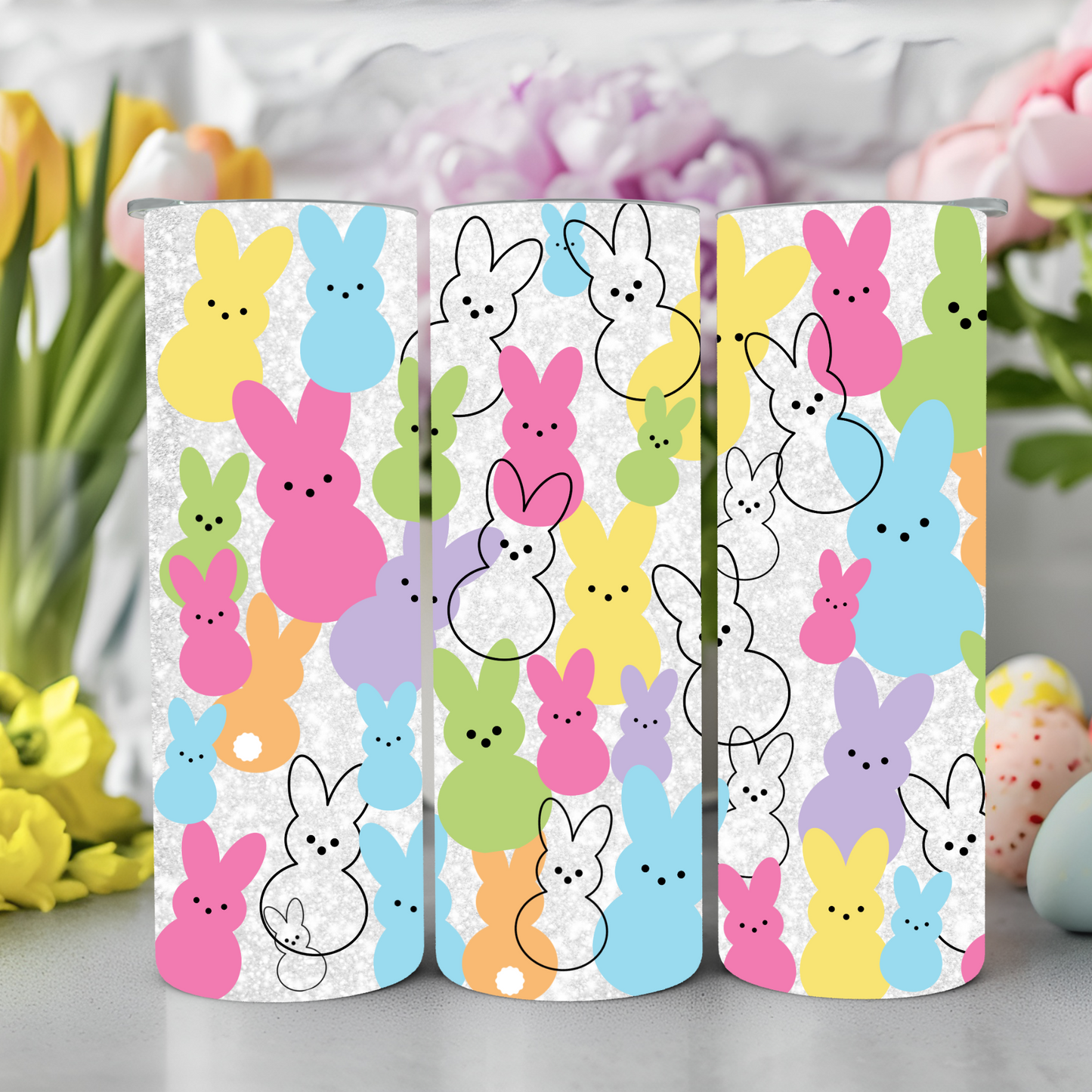 Ready to Use - Tumbler Wraps - Vinyl or Sublimation - Peeps- TW100938