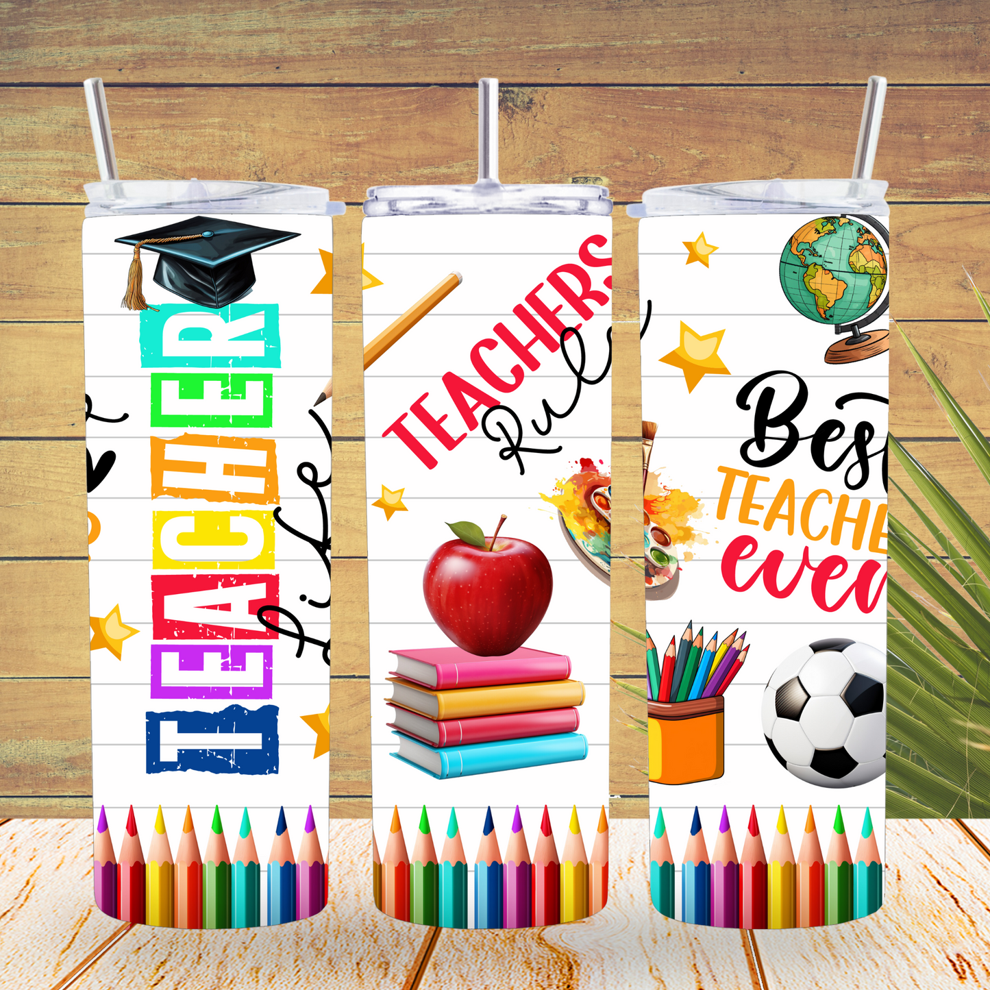 Ready to Use - Tumbler Wraps - Vinyl or Sublimation - Teachers Rule- TW100712