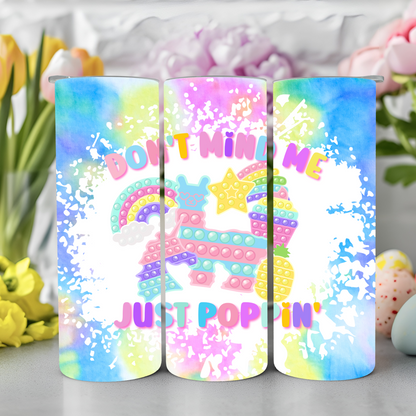 Ready to Use - Tumbler Wraps - Vinyl or Sublimation - Just Poppin - TW100961