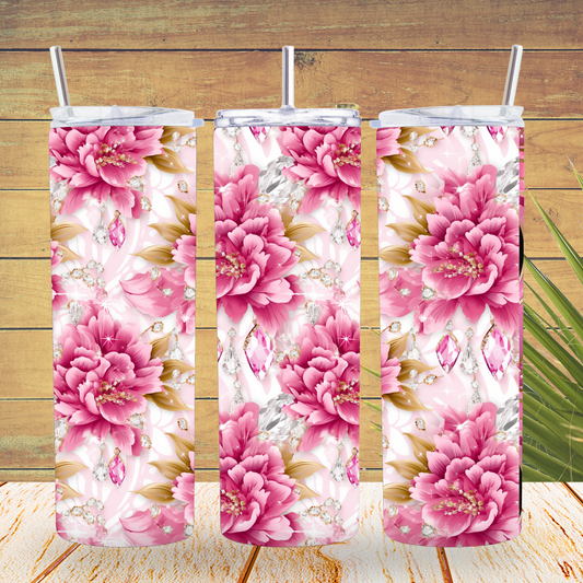 Ready to Use - Tumbler Wraps - Vinyl or Sublimation - Pretty Pink - TW100728