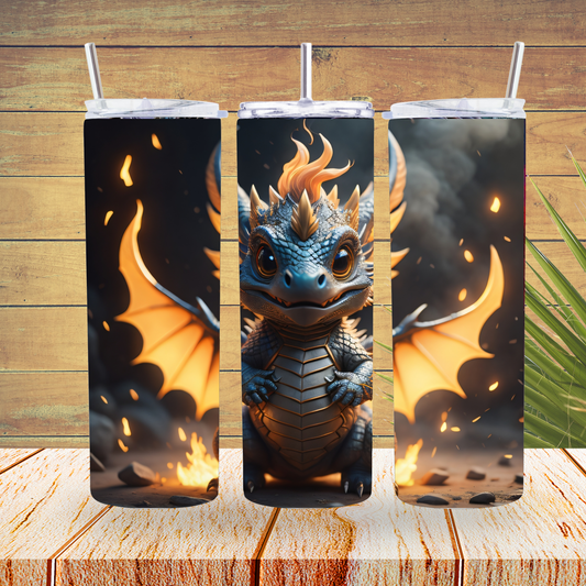 Ready to Use - Sublimation or Vinyl - Tumbler Wraps  - Dragon - TW100147