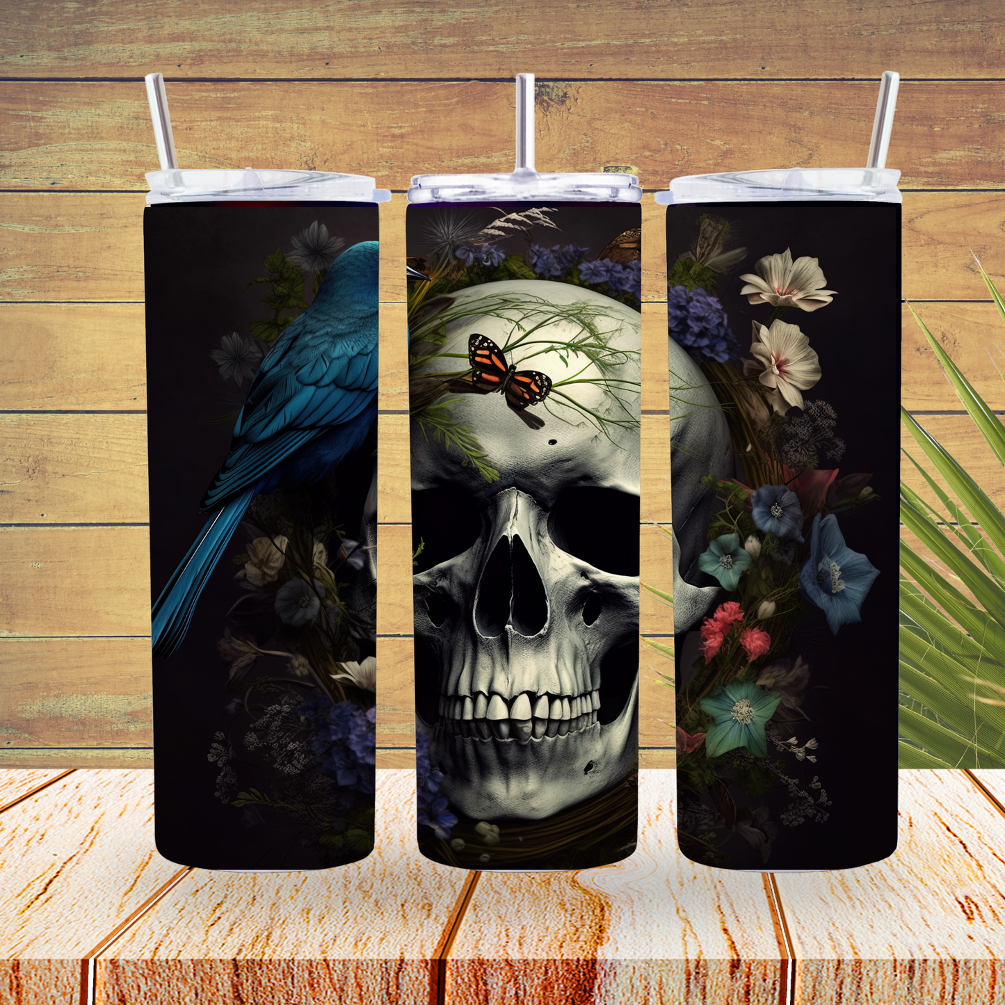 Ready to Use - Sublimation or Vinyl - Tumbler Wraps  - Skull - TW100109