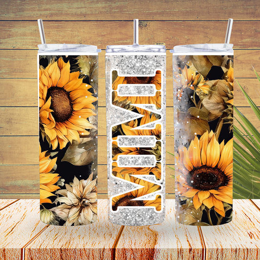 Ready to Use - Sublimation or Vinyl - Tumbler Wraps  - Mum Sunflower - TW100100